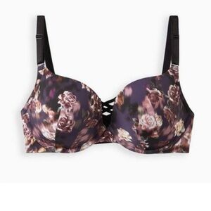 Torrid Floral Plunge Smooth 360 Back Smoothing Bra 46DD